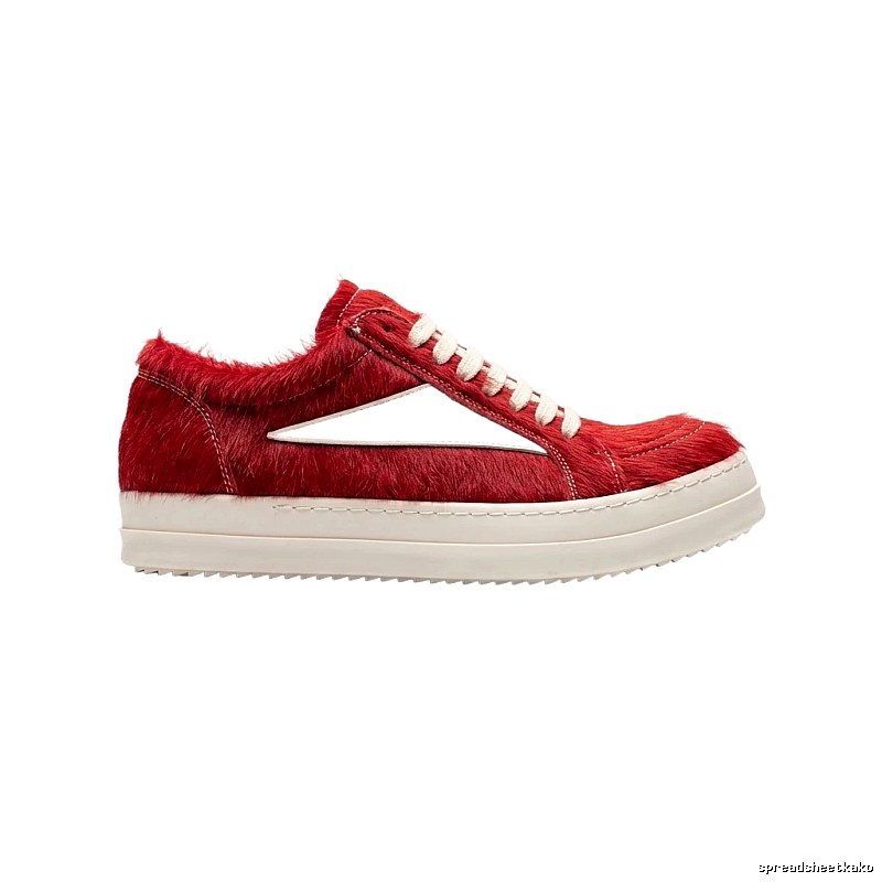 Rick Owens' plush retro-style red shoes