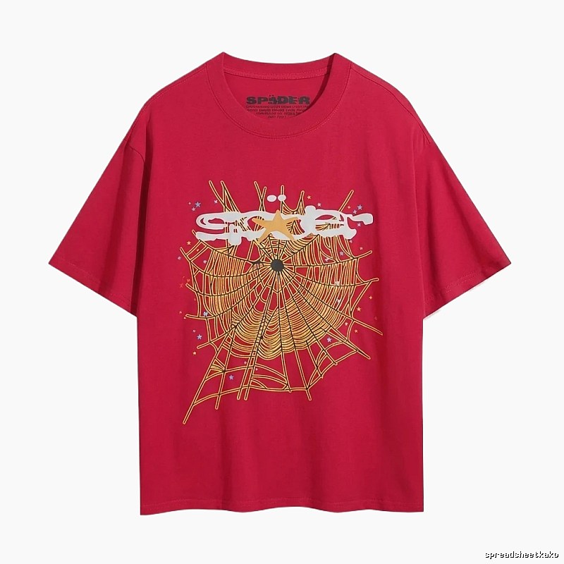 Sp5der Trendy Style Red T-shirt