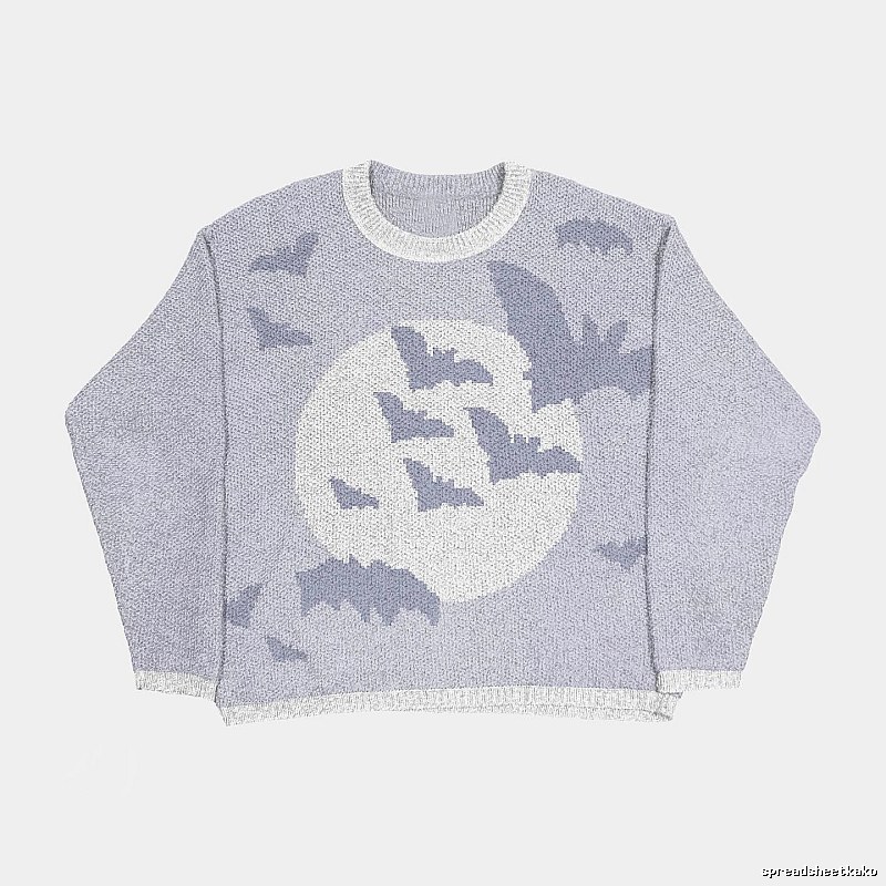 Statement Anime graphic sweater Black Knit Top for Easy Pairing