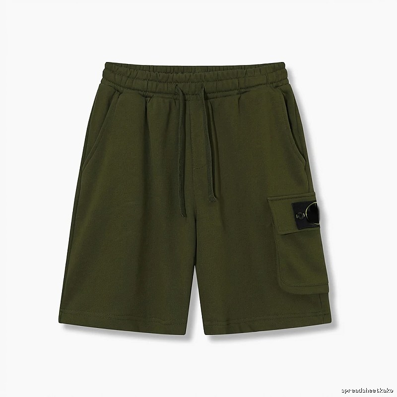 Stone Island military green work-style shorts