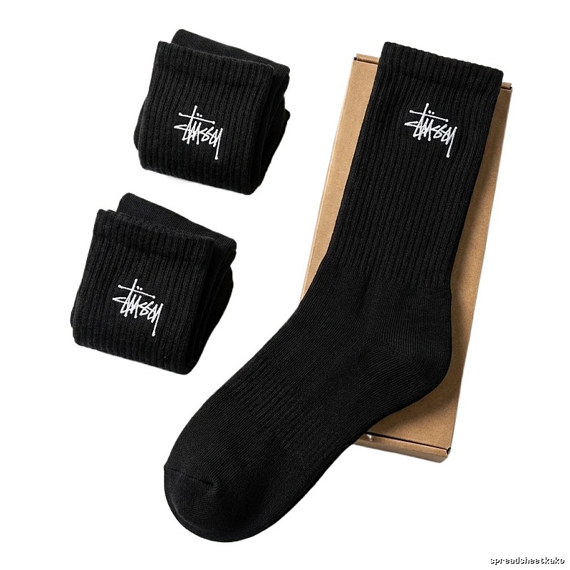Stussy basic simple black socks
