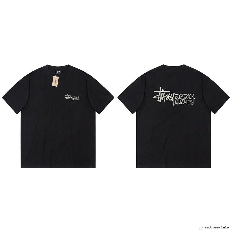 Stussy basic simple style black T-shirt