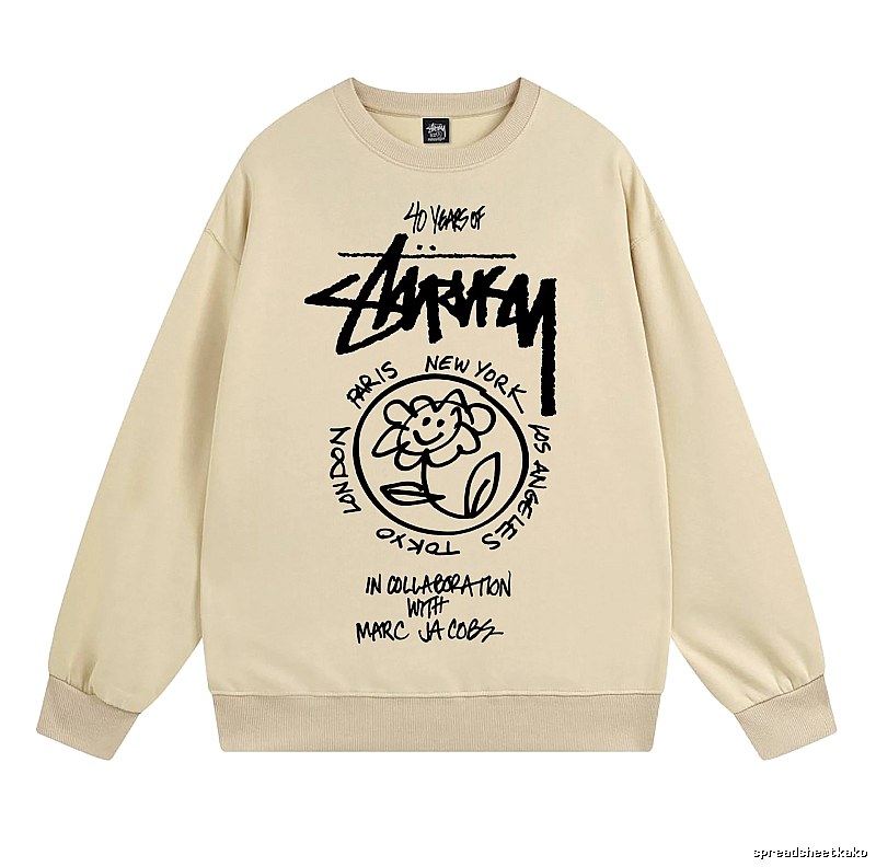 Stussy Beige Style 539 Graphic SweatShirt Travel Pack