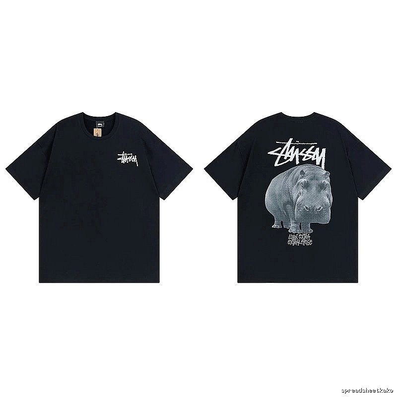 Stussy Black Spider Graphic T-Shirt Match Day Logo