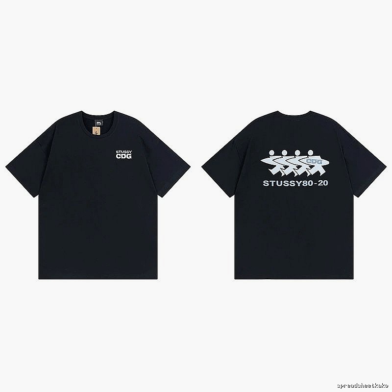 Stussy Black Spider Graphic T-Shirt Modern Fit Logo