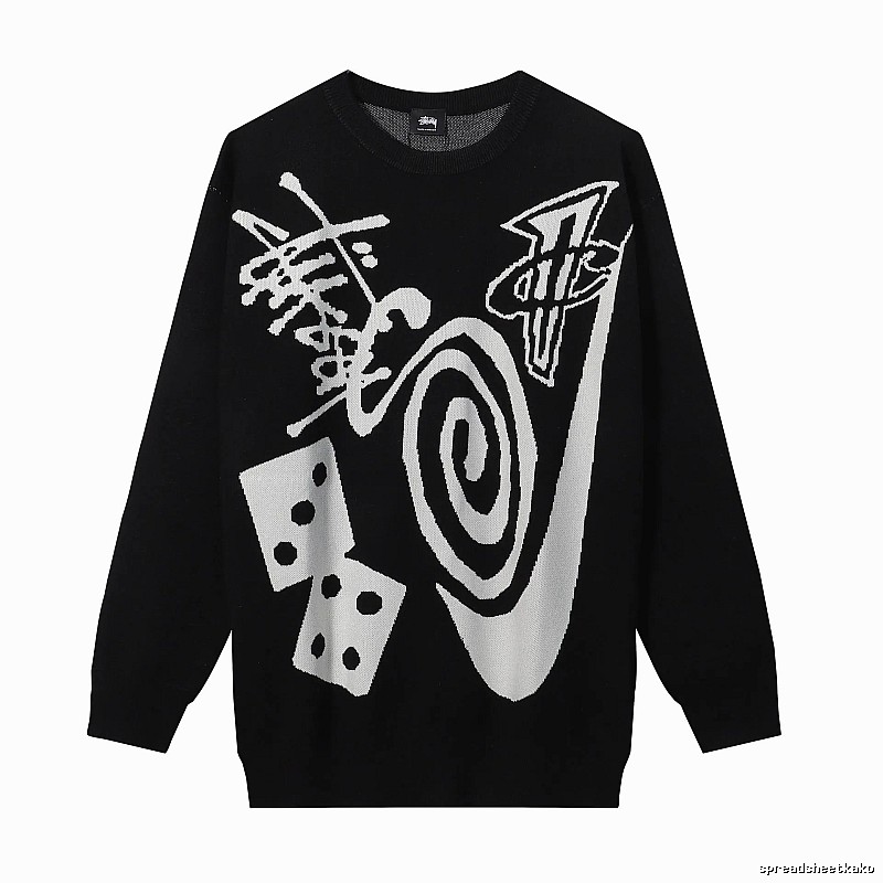 Stussy Black Swirl Graphic SweatShirt Commuter Look