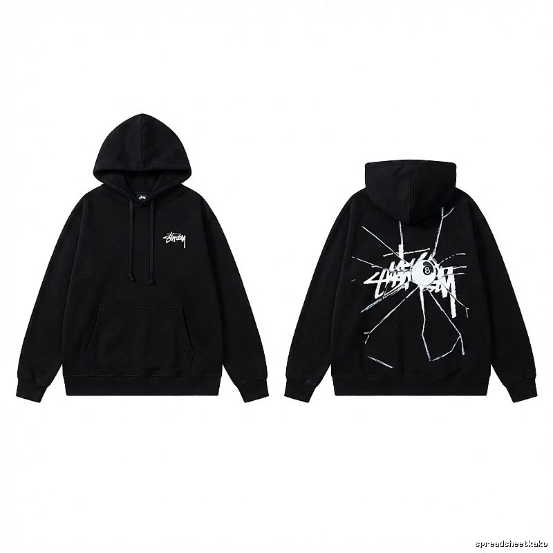 Stussy dark style black hoodie