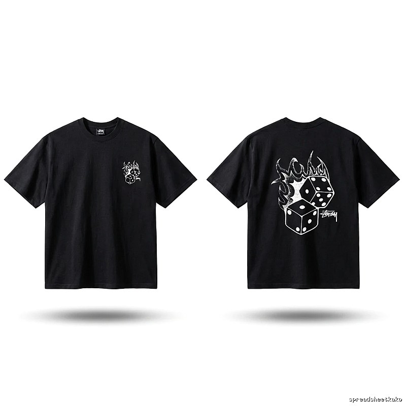 Stussy Dice Print Black T-shirt