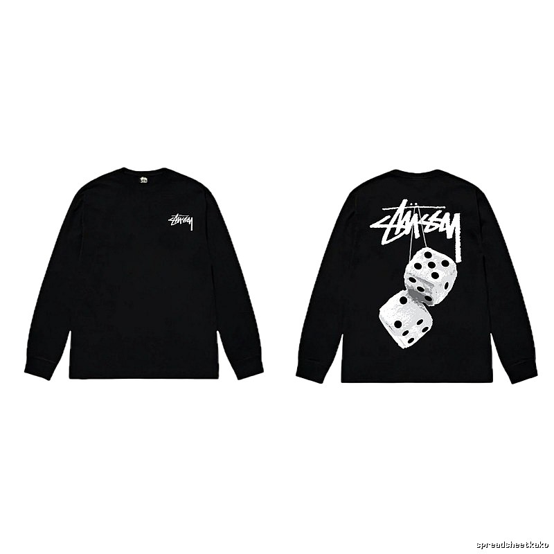 Stussy dice print style black long-sleeve