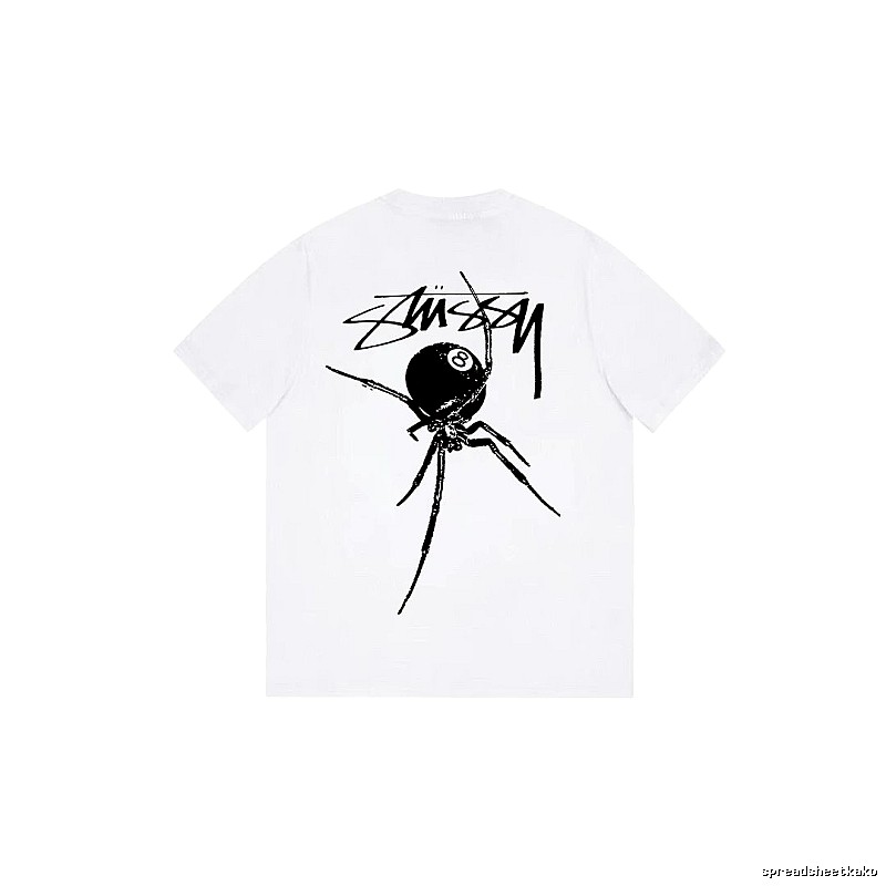Stussy Easy Match Graphic T-shirt Black White Stussy for Everyday Use