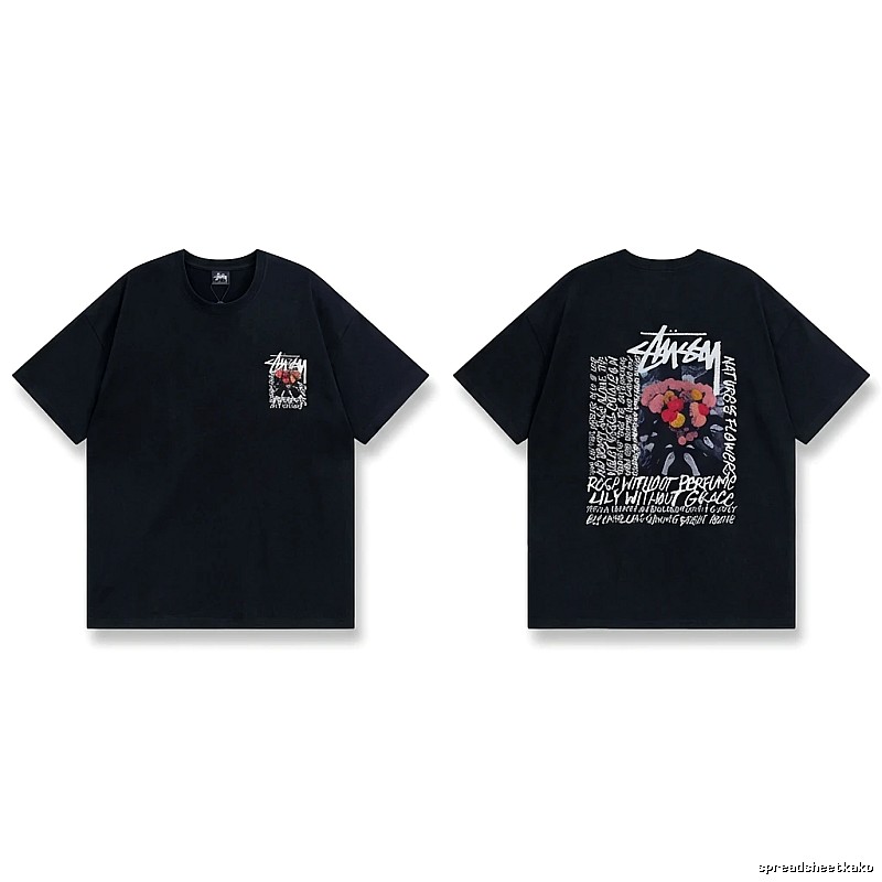 Stussy Floral Style Black T-shirt
