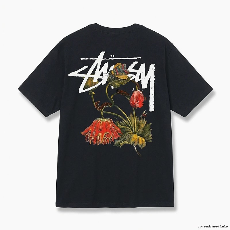 Stussy Floral Style Black T-shirt