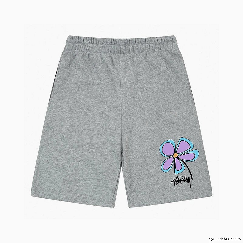 Stussy floral-style gray shorts