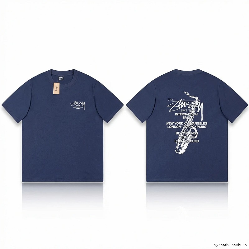 Stussy International Tribal Style Navy Blue T-shirt