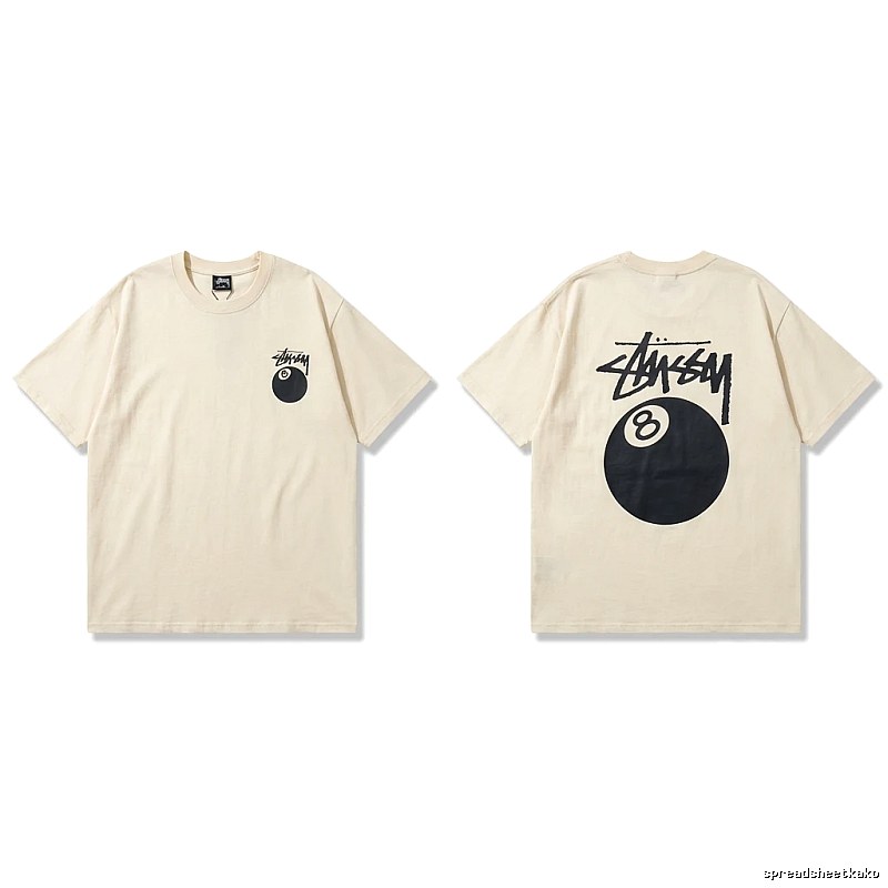 Stussy No.8 Ball Series Retro-Style T-Shirt
