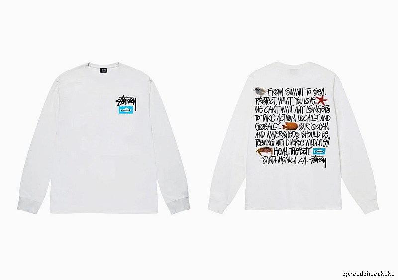 Stussy Ocean Style White Long-sleeve Shirt