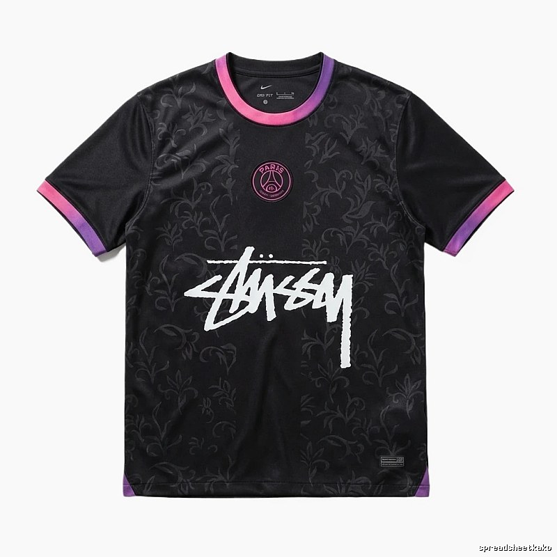 Stussy Paris Co-branded Style Black T-shirt