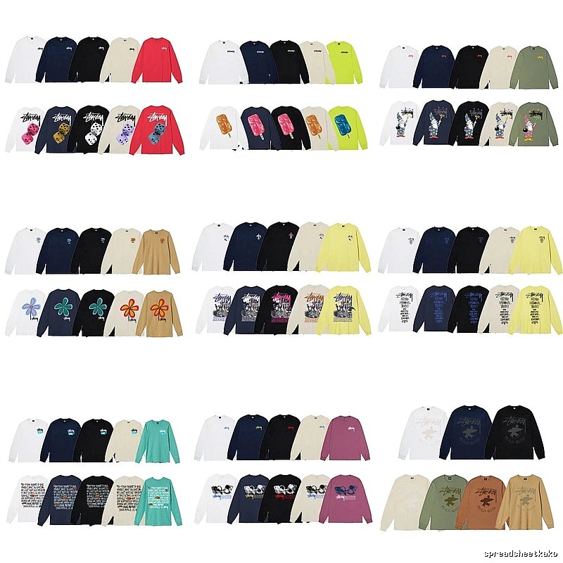 Stussy printed trendy long-sleeve