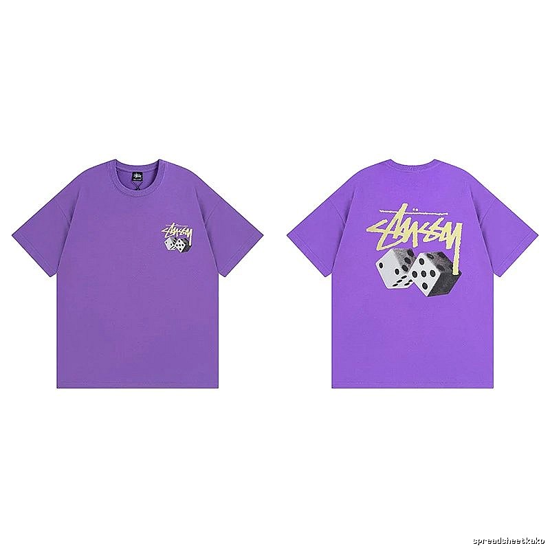 Stussy Purple Spider Graphic T-Shirt Campus Look Logo