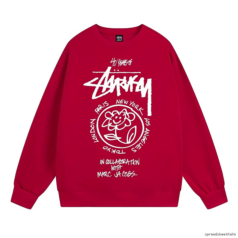 Stussy Red Style 539 Graphic SweatShirt Downtown Style