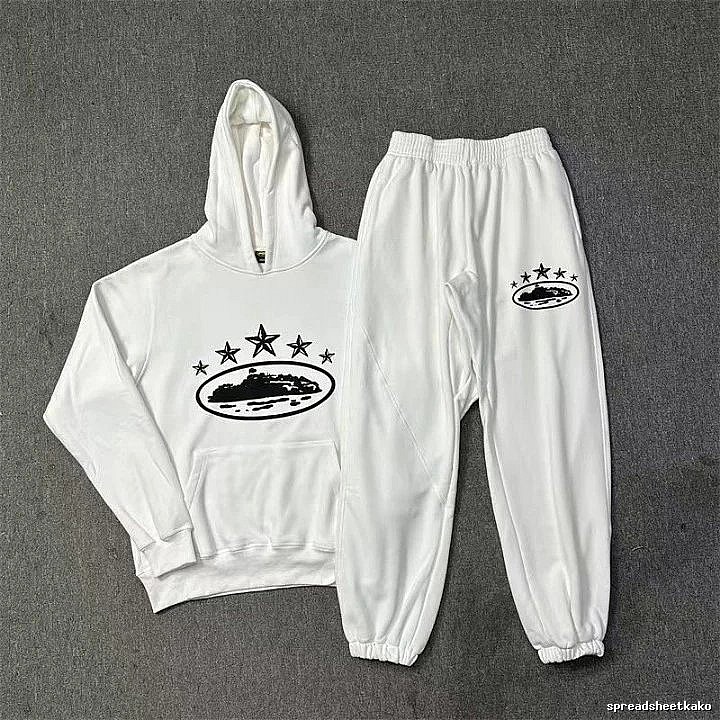 Stussy Star-Detail Set Premium-Style Finish White Tracksuit Set Warm Weather Logo