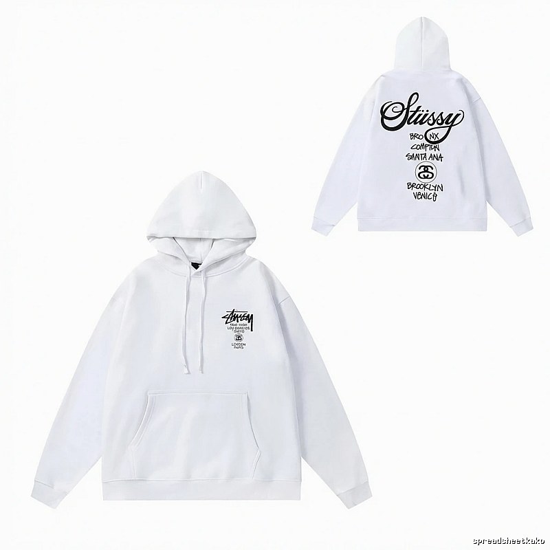 Stussy trendy and cool style white hoodie
