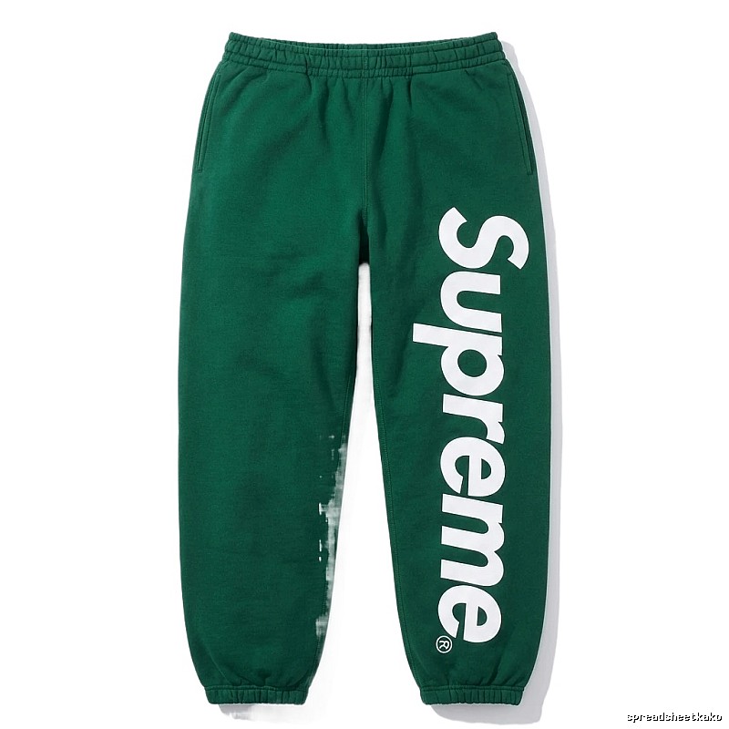 Supreme Basic Style Casual Dark Green Sweatpants