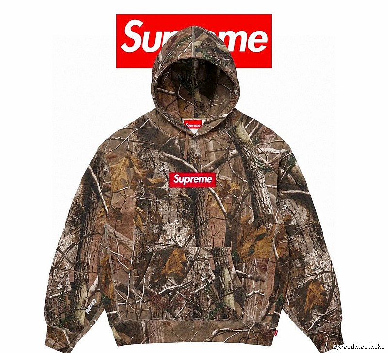 Supreme Camo Hooded Sweatshirt with Red Hoodie for Cold Weather