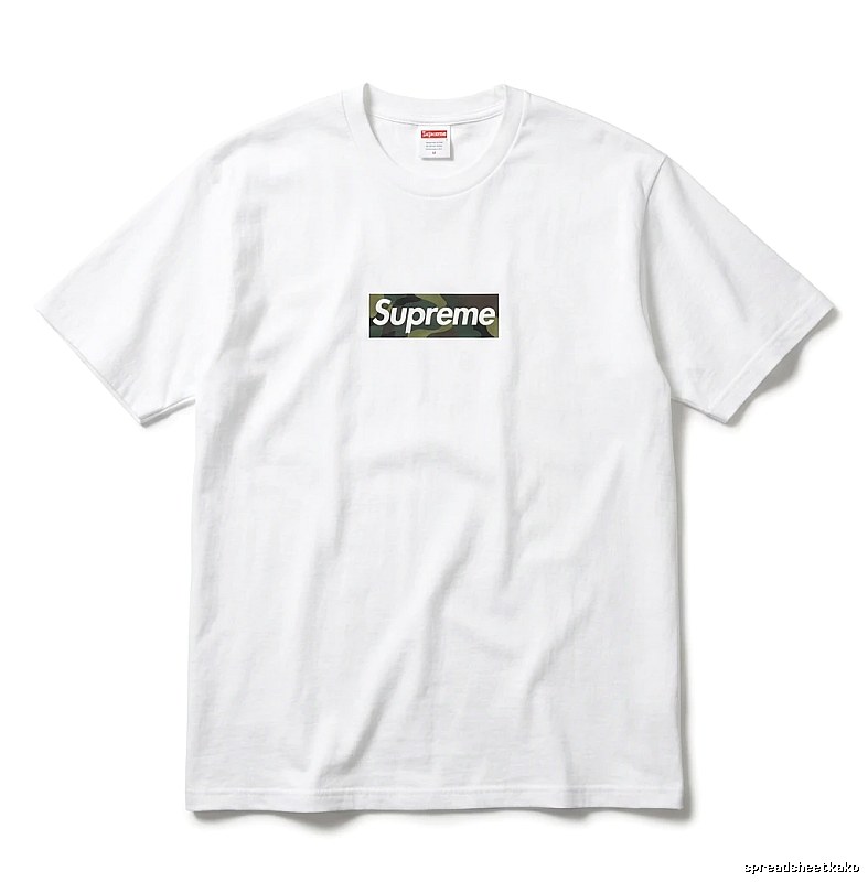 Supreme camouflage style white T-shirt