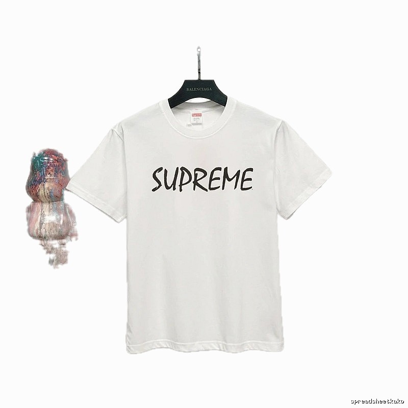 Supreme Hand-drawn Print Street Style White T-Shirt