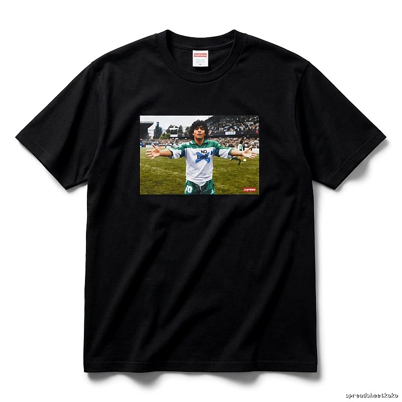 Supreme Maradona-style black T-shirt