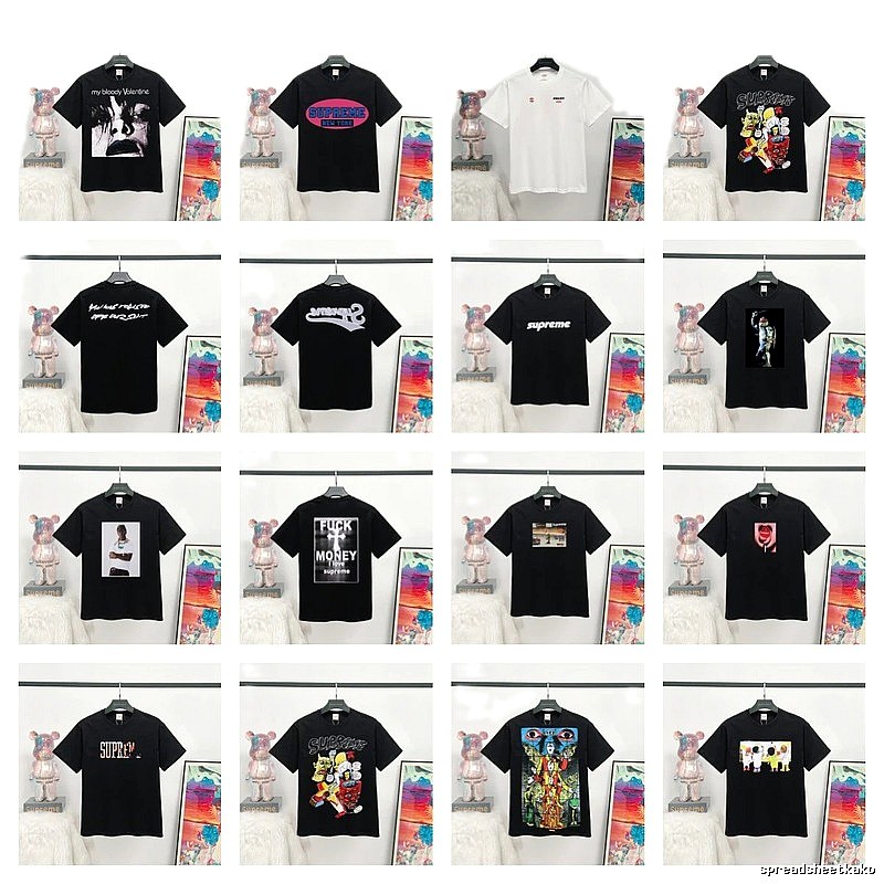 Supreme Printed Street Style Black T-Shirt