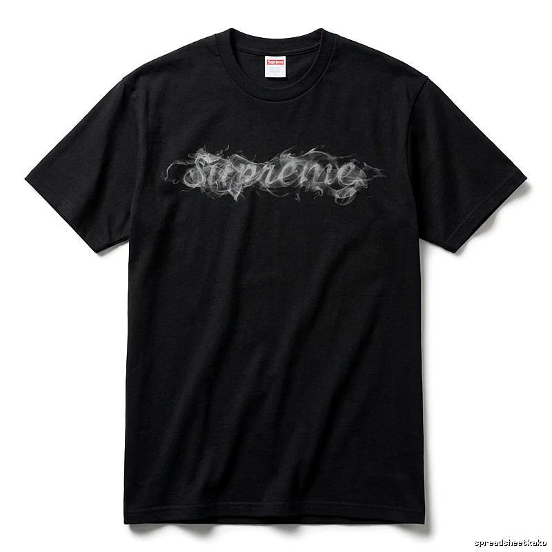 Supreme Smoke Style Black T-shirt