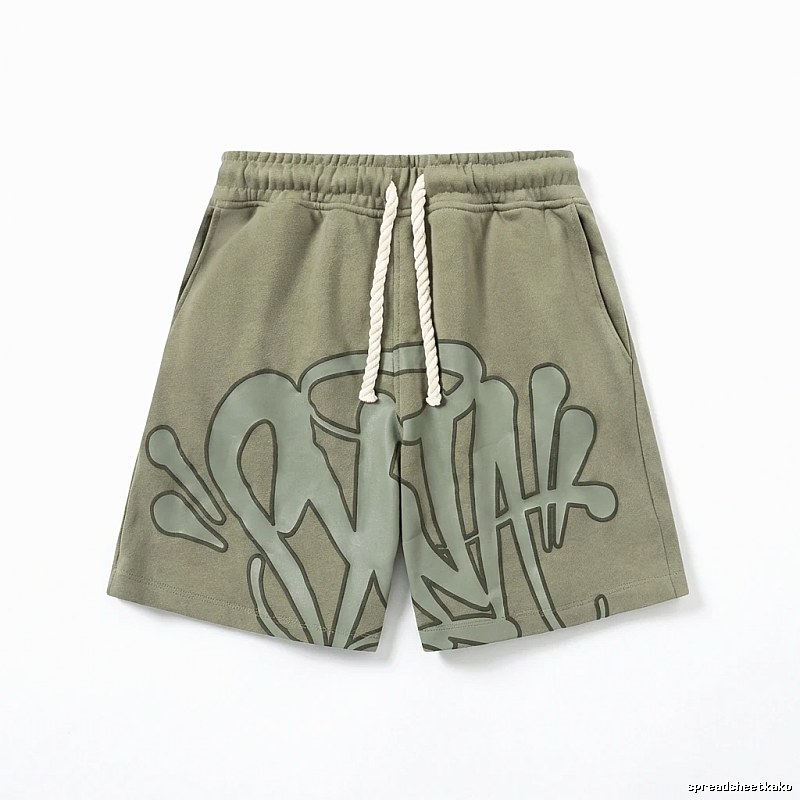 SynaWorld Graffiti-style Shorts (Military Green)