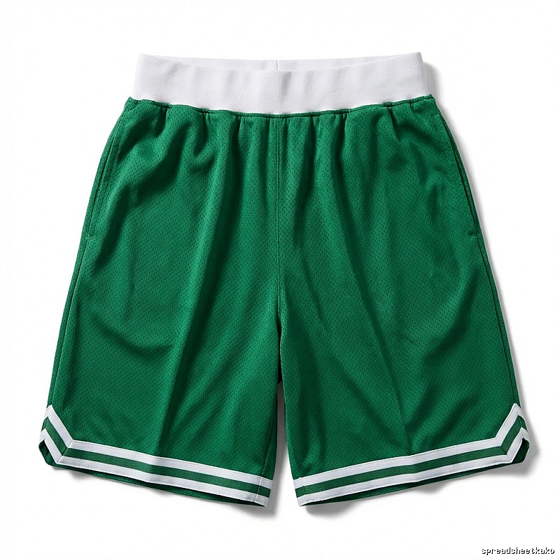 Tatum green and white retro-style shorts