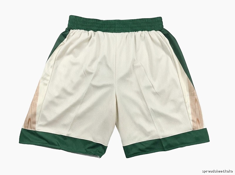 Tatum retro-style white and green shorts