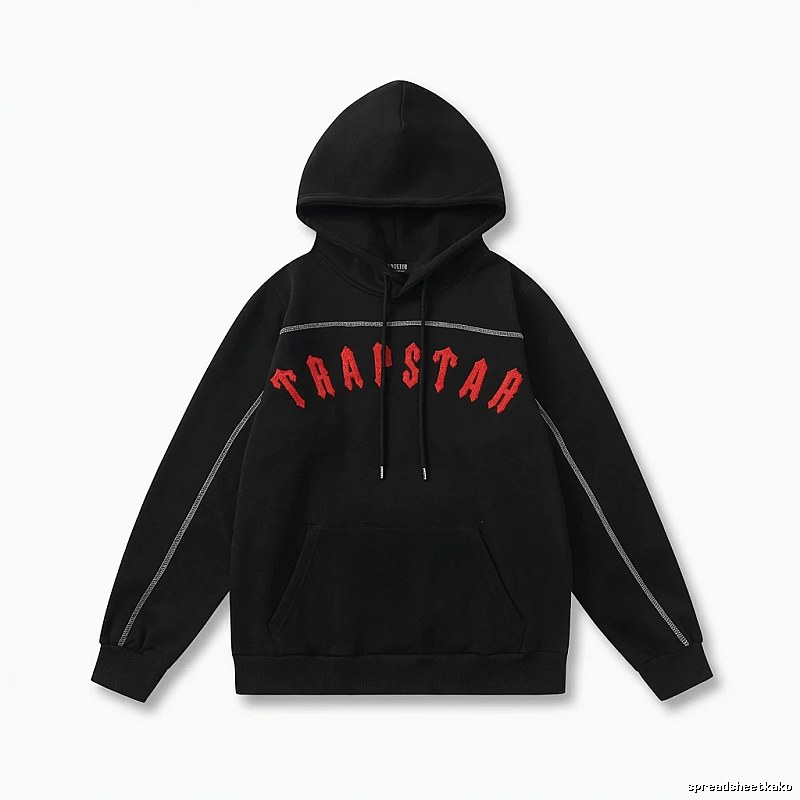 Trapstar Letter Style Black Hoodie