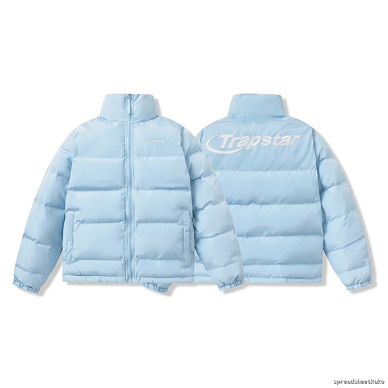 Trapstar trendy and cool style light blue down jacket