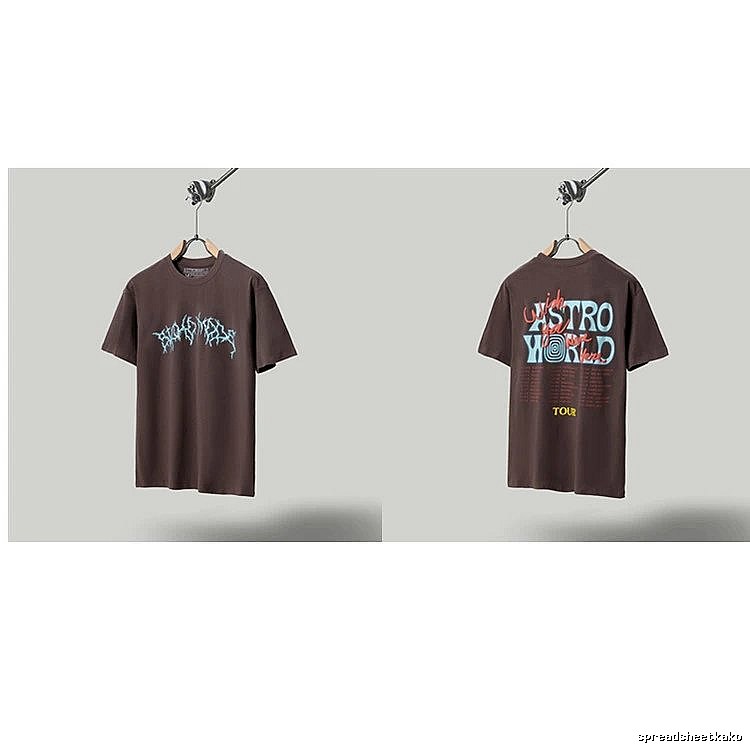 Travis Scott Astroworld Street Style Dark Brown T-Shirt