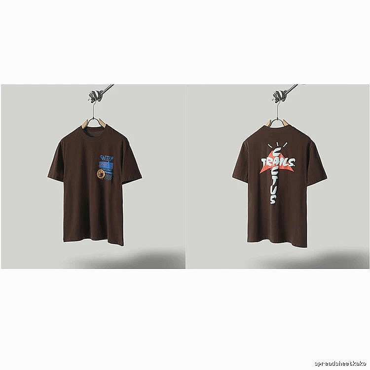 Travis Scott Cactus Graffiti Brown T-Shirt