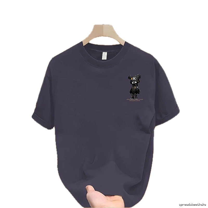 Trendy Brand Gloomy Bear Street Style Gray-Blue Short Sleeve T-shirt