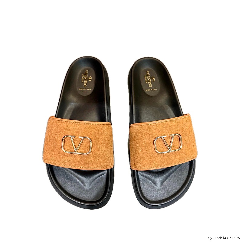 Valentino V-logo Affordable Luxury Style Camel Slide Sandals