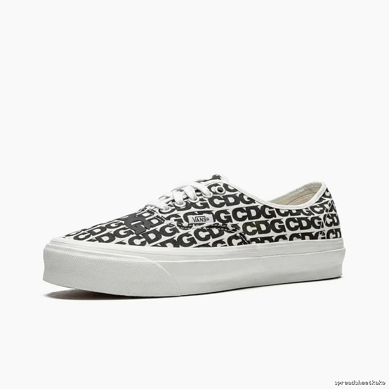 Vans CDG Printed Black and White Canvas Shoes