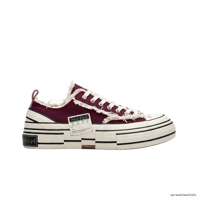 Xvessel Vulcanized Retro Burgundy Shoes