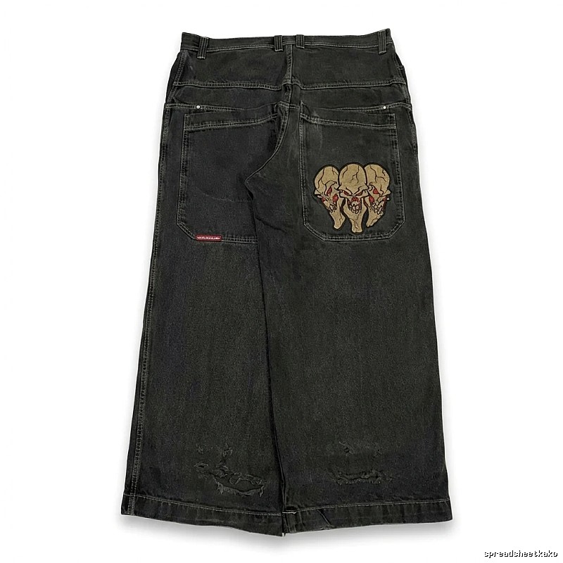 Y2K-style black denim skirt