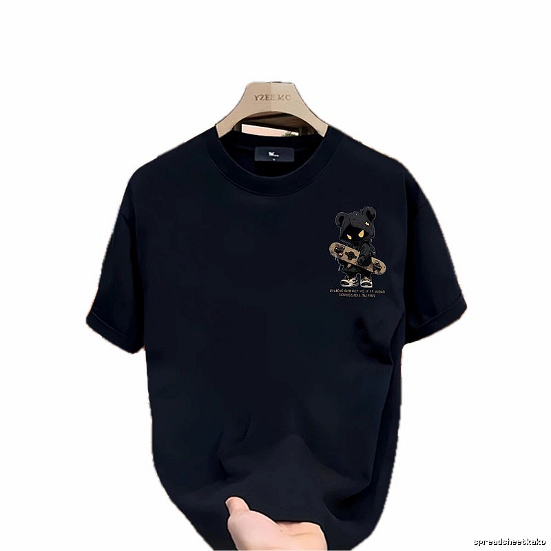 YZEEMC Skate Bear Street Style Navy T-Shirt